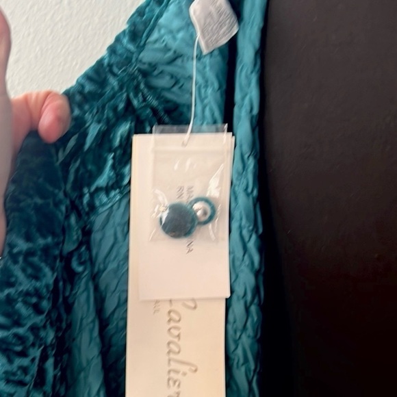 NWT,GREAT CAVALIER by St.Paul, Gorgeous Teal Quilted-Velvet Blazer, L - Picture 13 of 13